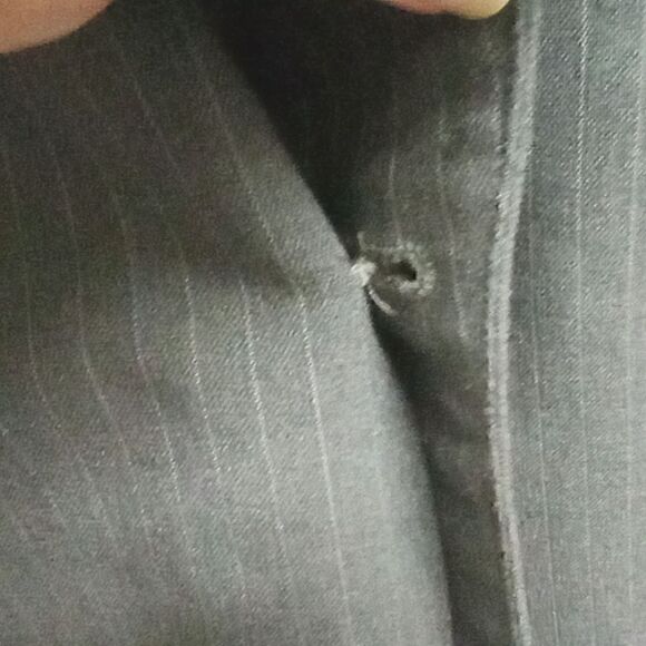 Men's HIS Tailored Suit Jacket Black/Gray - Picture 4 of 7